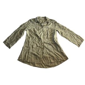 Make offer! Olive Soft Surroundings Green Button-Up Tunic Shirt Medium